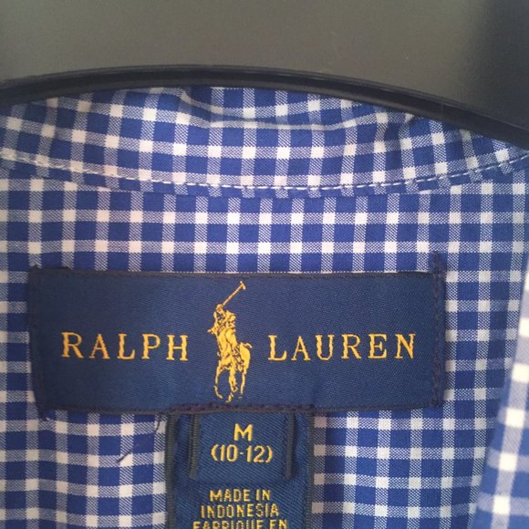 RALPH LAUREN TWO (BLUE AND RED) SHIRTS FOR BOYS, SZ. 10-12 - Picture 4 of 9